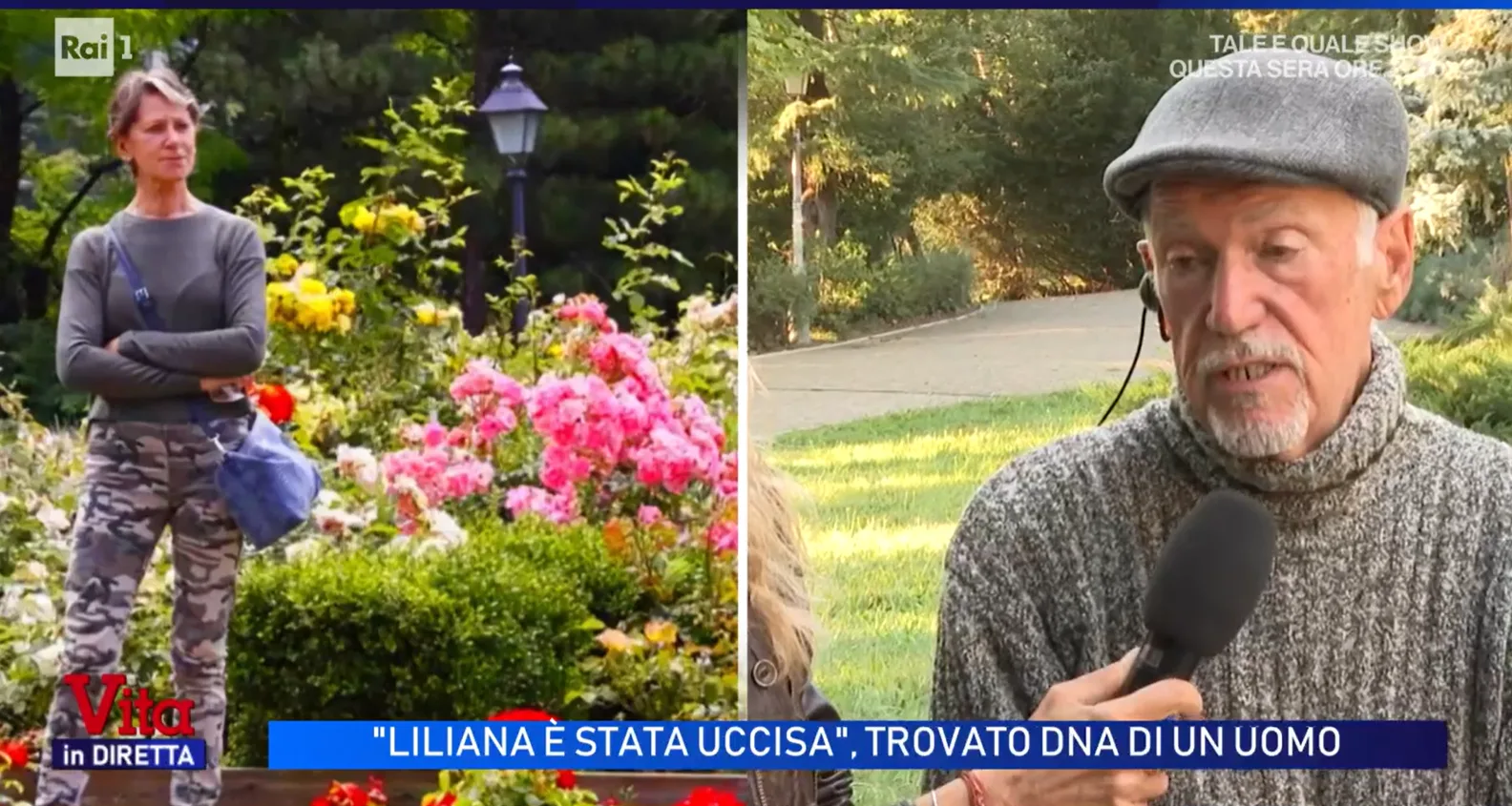 Caso Resinovich, Seba su Raiuno a "La Vita in diretta" con coppola e maglione grigio