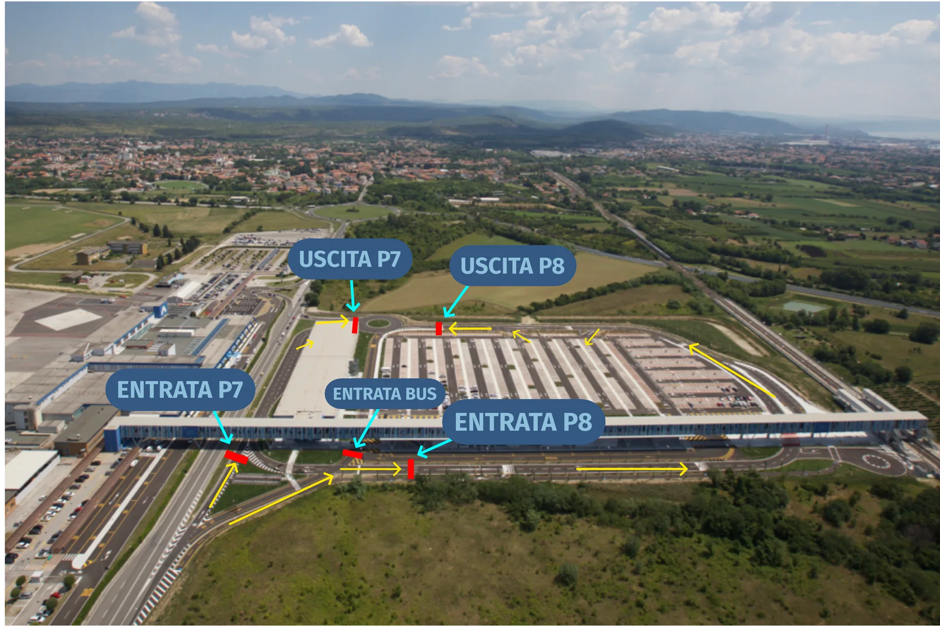 Nuovi accessi al Polo Intermodale di Trieste Airport:  dal 22 luglio entra in vigore la nuova viabilità