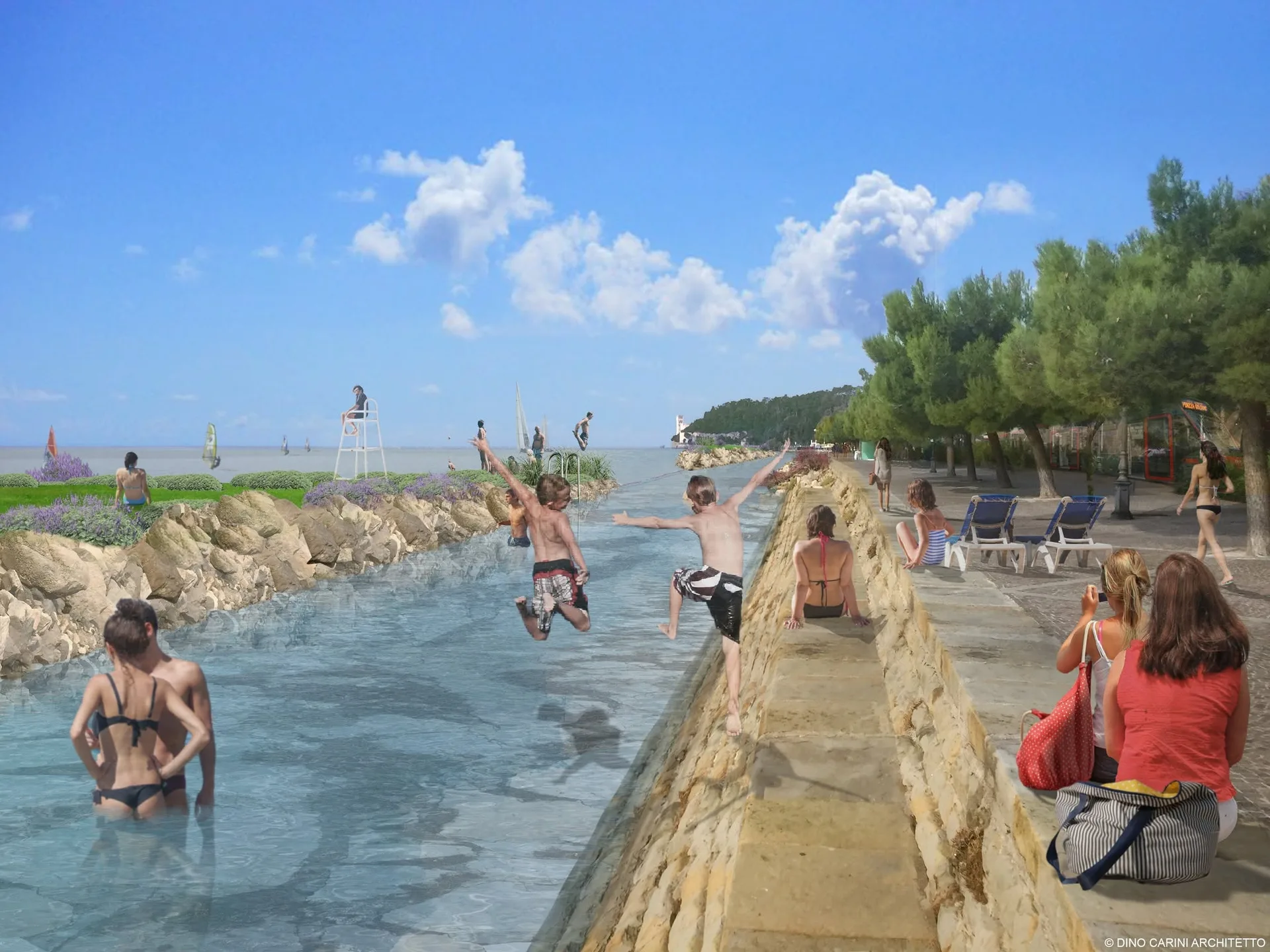 Barcola del futuro: grande lungomare sul mare tra piscine naturali, verde e nuovi spazi per balneazione