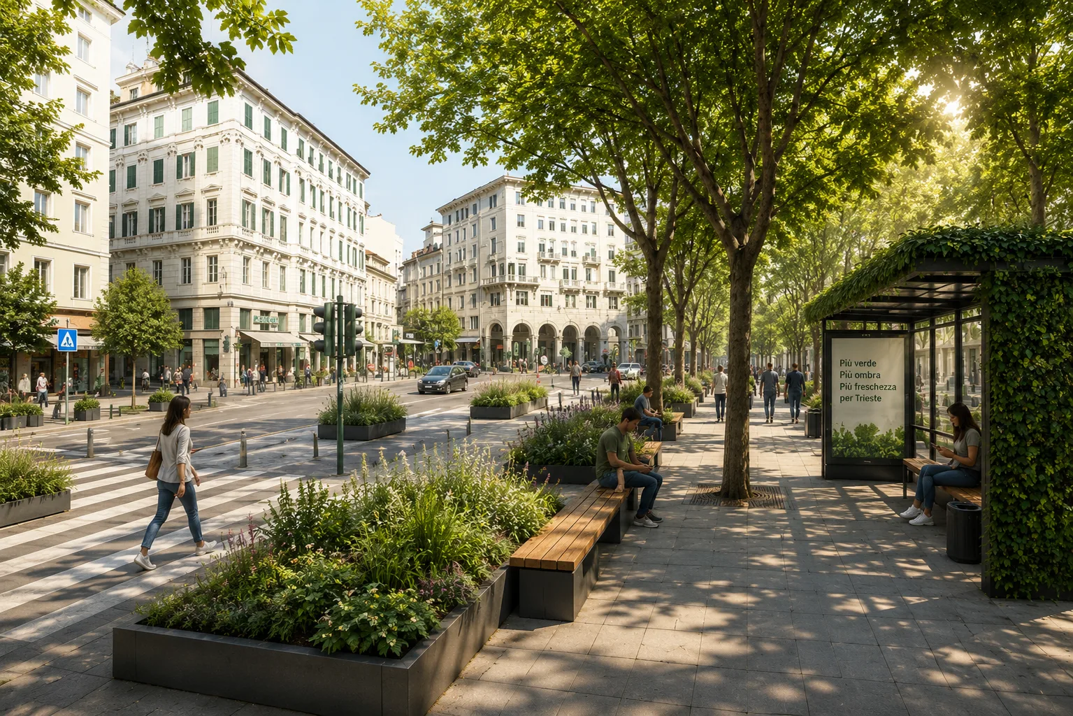 Piazza Goldoni, un lettore lancia l'idea: "Facciamone la prima isola climatica di Trieste"