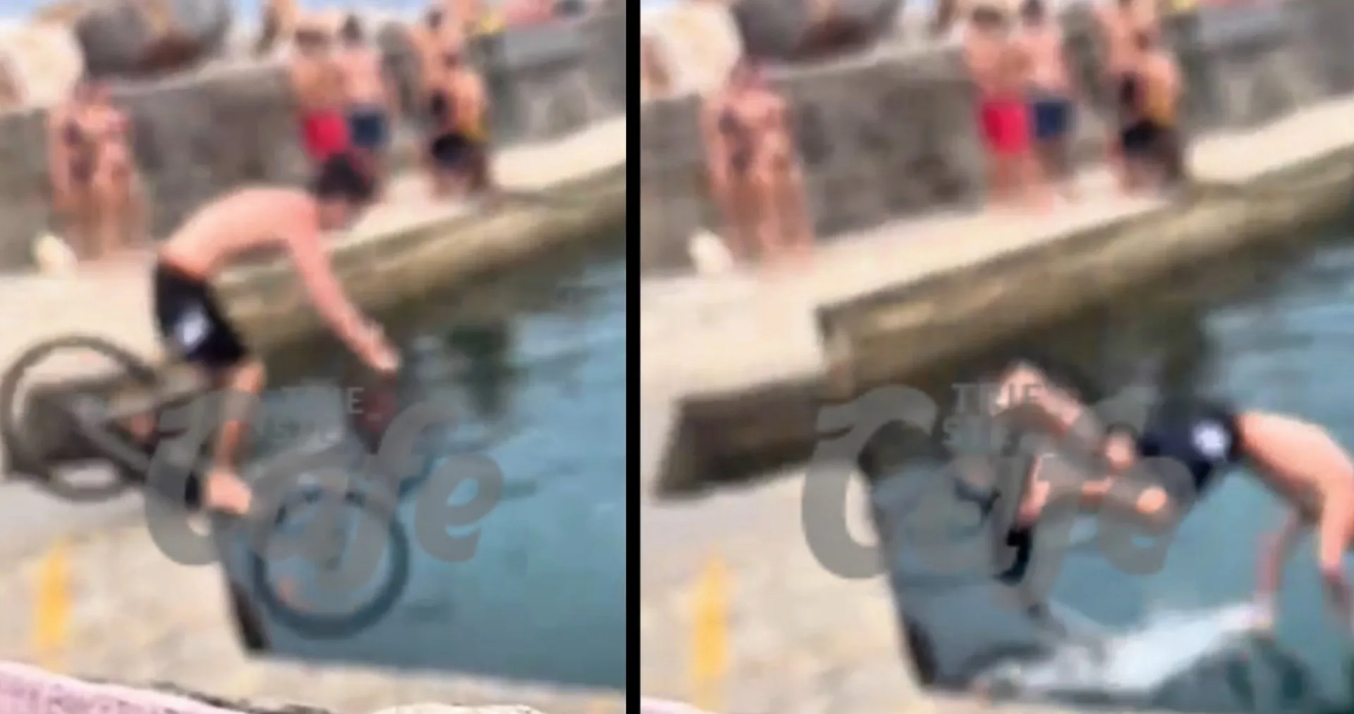 Maranza scatenati al porticciolo di Barcola: si tuffa con la bicicletta tra gli applausi (VIDEO)