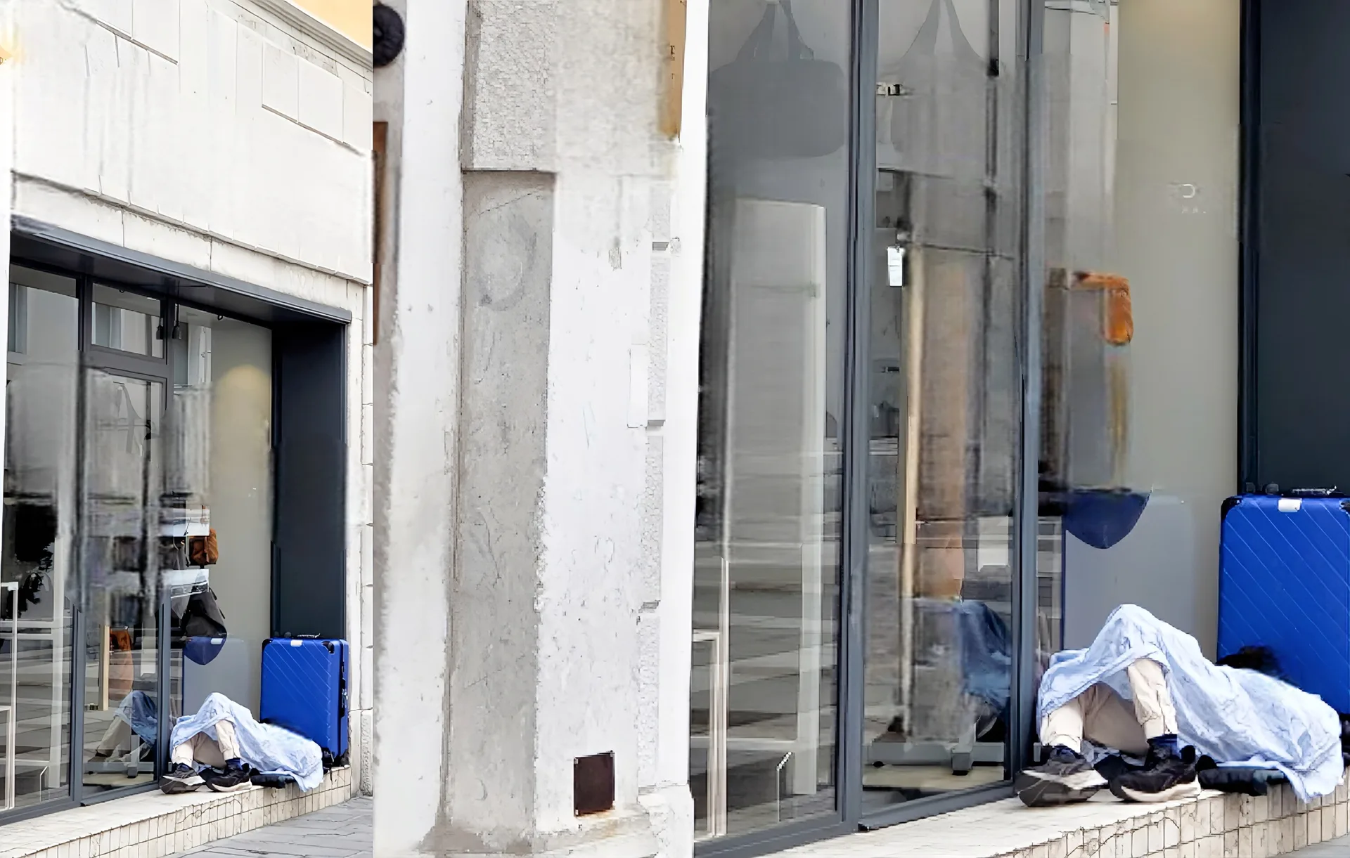 Trieste, una coperta sul marciapiede di via San Lazzaro: l’immagine che interroga la città