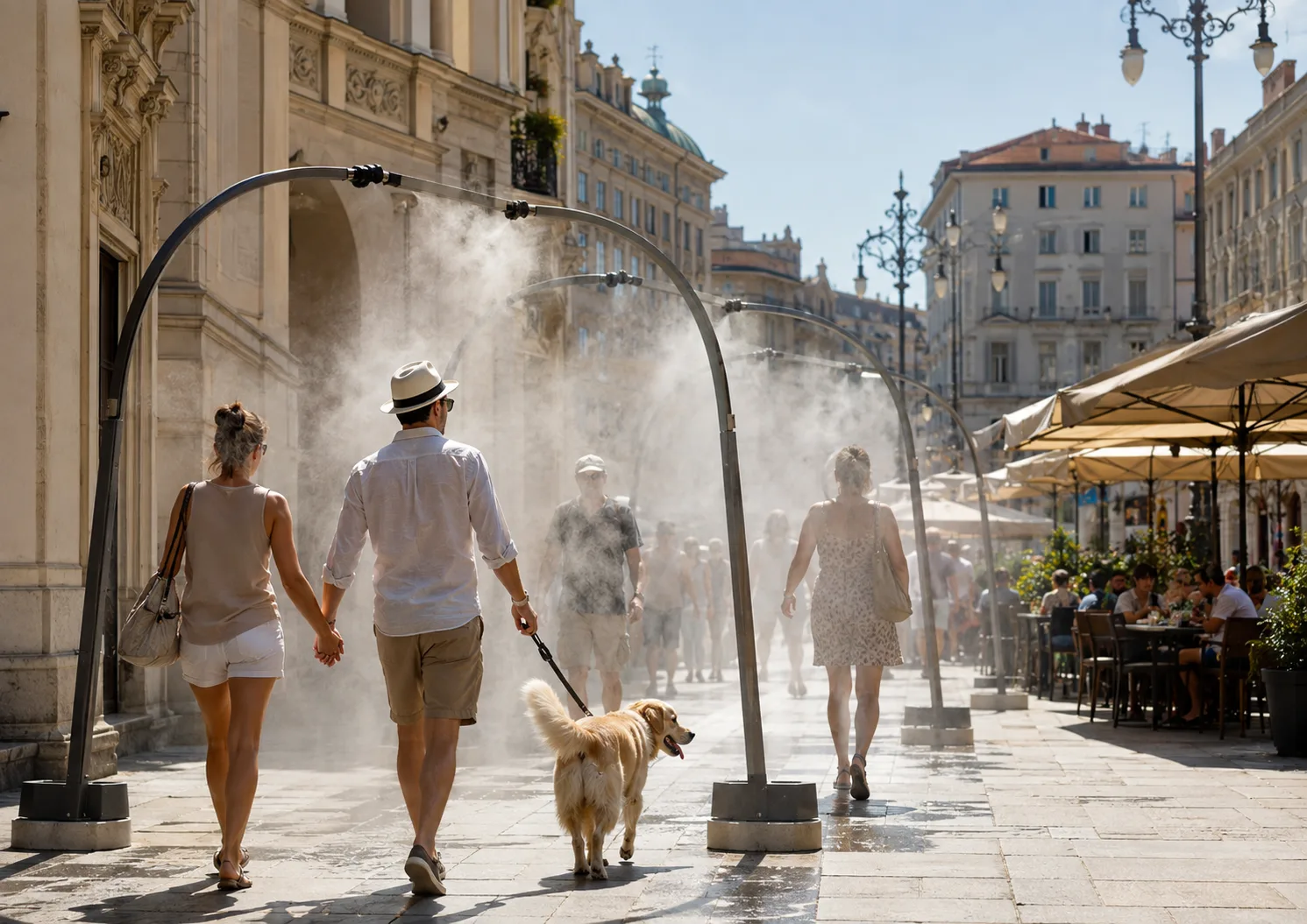 Trieste, contro il caldo l’idea arriva da Lubiana: «Nebulizzatori nelle zone più frequentate»