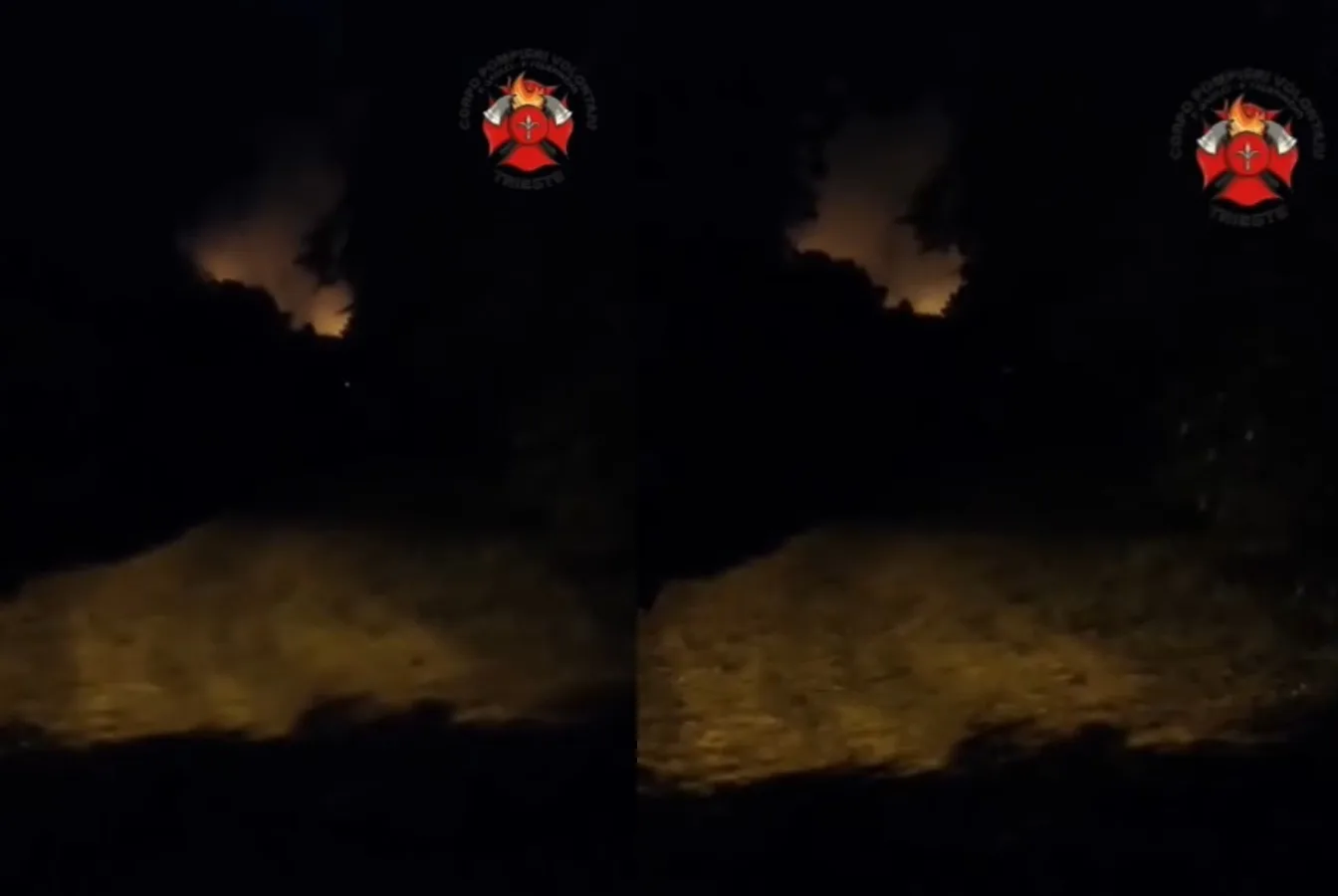Padriciano, notte di lavoro per i soccorritori: spenta una nuova ripresa dell'incendio (VIDEO)