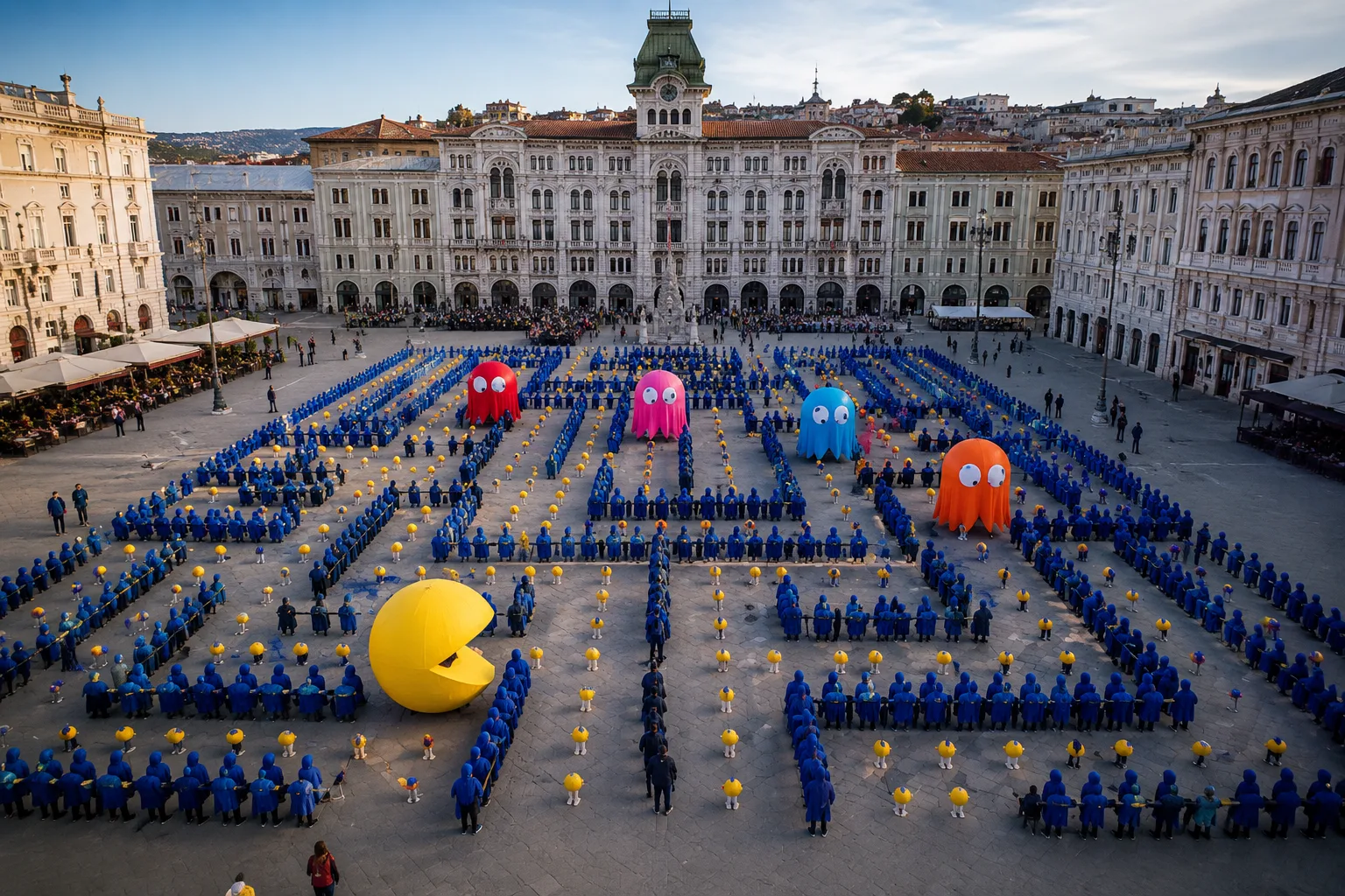 Piazza Unità trasformata in un gigantesco Pac-Man: la proposta arriva dagli appassionati di videogiochi d'epoca