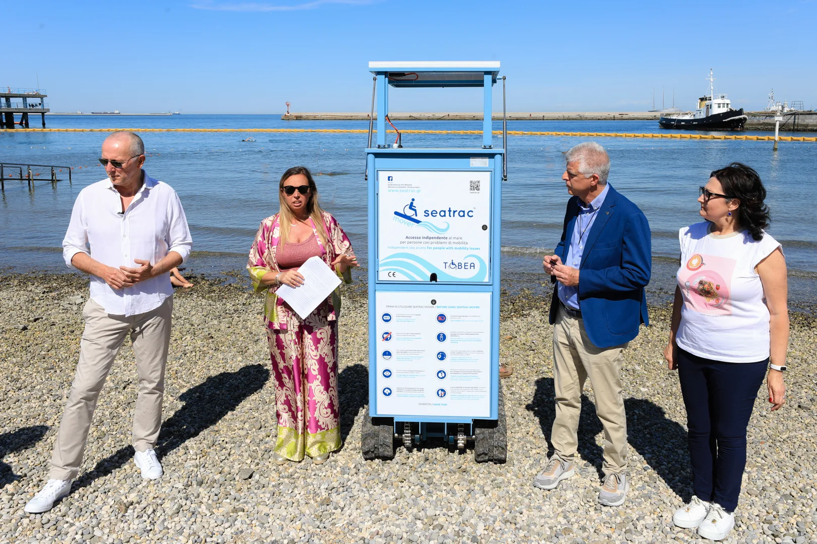 Inclusione e cultura al Pedocin: inaugurato il Seatrac Mover e attivati due punti lettura